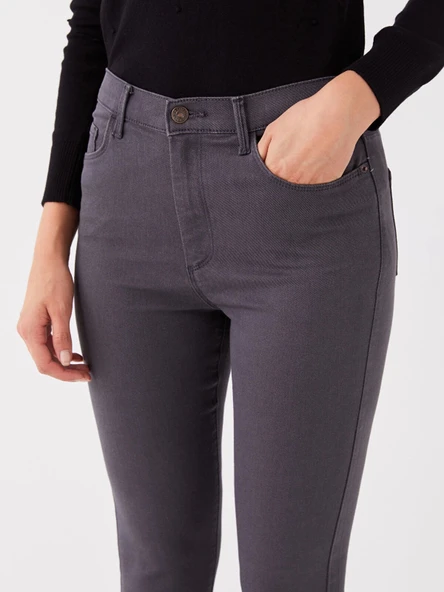 LCWAIKIKI Basic GRİ Slim Fit Kadın Jean Pantolon - Resim 2