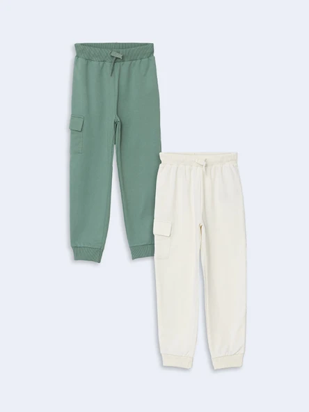 LCW Kids YEŞİL Beli Lastikli Erkek Çocuk Jogger Eşofman Alt 2'li ürün görseli 1