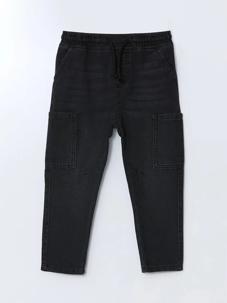 LCW Kids GRİ Beli Lastikli Erkek Çocuk Jogger Jean Pantolon ürün görseli 1