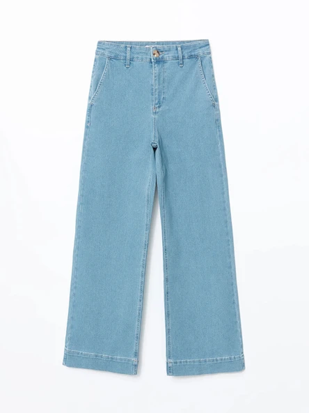 LCW Jeans İNDİGO Wideleg Kadın Jean Pantolon ürün görseli 1