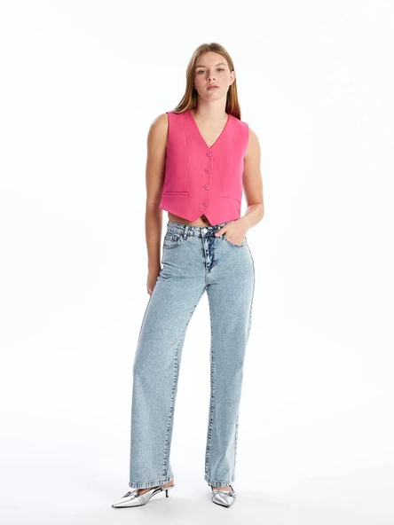 LCW Jeans İNDİGO Wideleg Kadın Jean Pantolon ürün görseli 1