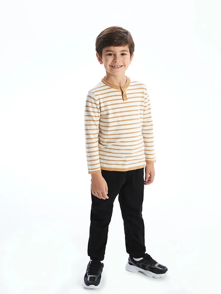 LCW Kids Siyah Beli Lastikli Erkek Çocuk Jogger Pantolon ürün görseli 1