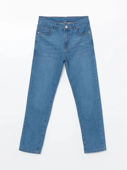 LCW Kids İNDİGO Beli Ayarlanabilir Lastikli Erkek Çocuk Jean Pantolon ürün görseli 1