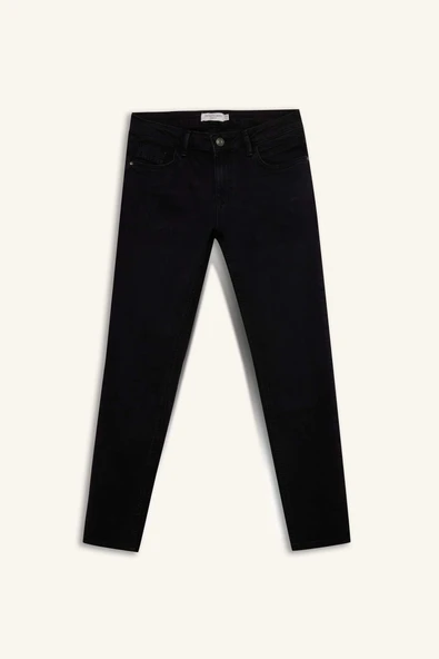 Defacto S2285 Siyah Carlo Skinny Fit Ekstra Dar Kalıp Normal Bel Ekstra Dar Paça Jean Pantolon ürün görseli 1