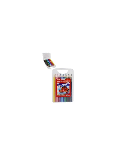 Fatih Mini Craft Jumbo Üçgen Kuru Boya Kalemi 12 Renk Çantalı Fa33589kb12rtb ürün görseli 1