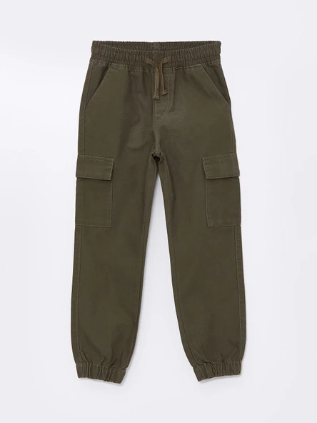 LCW Kids HAKİ Beli Lastikli Erkek Çocuk Jogger Pantolon ürün görseli 1