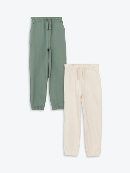 LCW Kids YEŞİL Beli Lastikli Erkek Çocuk Jogger Eşofman Alt 2'li ürün görseli 1