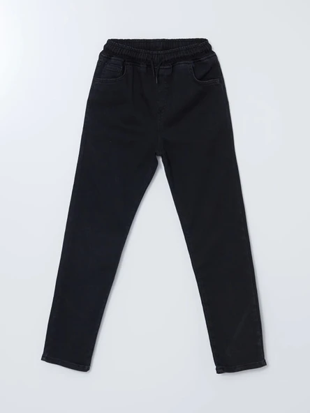 LCW Kids SİYAH Beli Lastikli Erkek Çocuk Jean Pantolon ürün görseli 1