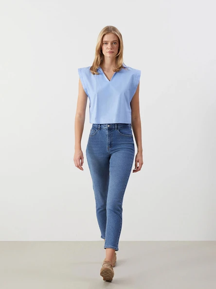 LCW Jeans İNDİGO Slim Mom Kadın Jean Pantolon ürün görseli 1