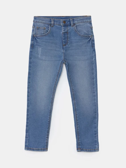 LCW Kids İNDİGO Beli Lastikli Basic Erkek Çocuk Jean Pantolon ürün görseli 1