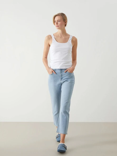 LCW Jeans İNDİGO Straight Fit Kadın Jean Pantolon ürün görseli 1