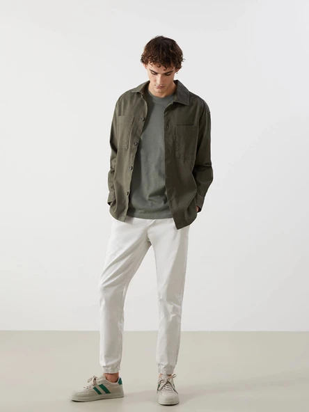 XSIDE GRİ Standart Kalıp Gabardin Erkek Jogger Pantolon ürün görseli 1