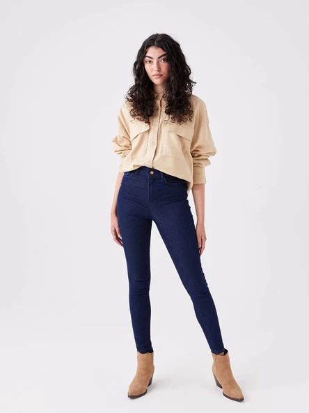 LCW Jeans İNDİGO Yüksek Bel Jüpiter Süper Skinny Fit Kadın Jean Pantolon ürün görseli 1