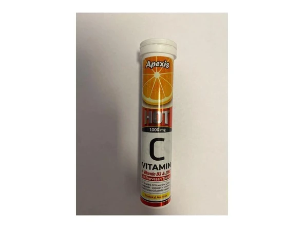 APEXİS VİTAMİN C+ ÇİNKO 20 Lİ HOT EFERVESAN TABLET ürün görseli 1