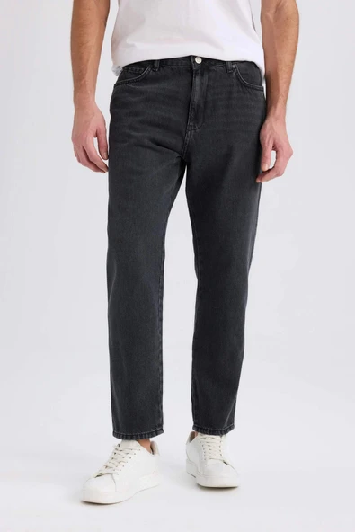 Defacto D8587 Siyah 90's Slim Fit Dar Kalıp Yüksel Bel Dar Paça Yıkamalı Jean Pantolon ürün görseli 1