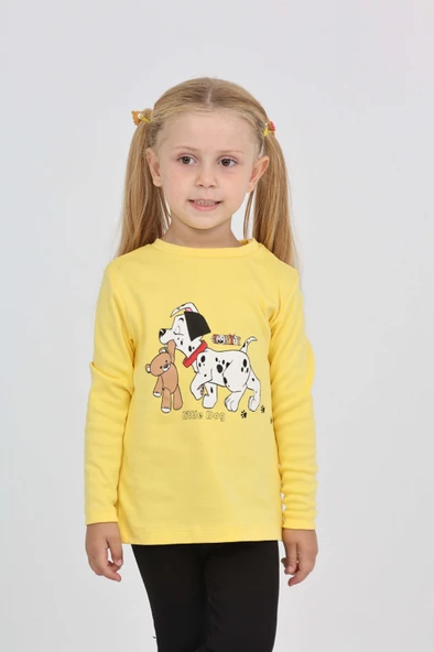 Toontoy Kız Çocuk Regular Fit Bisiklet Yaka Baskılı Sweatshirt - 2 İplik ürün görseli 1