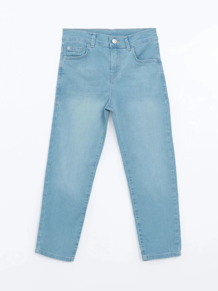 LCW Kids İNDİGO Beli Ayarlanabilir Lastikli Erkek Çocuk Jean Pantolon ürün görseli 1