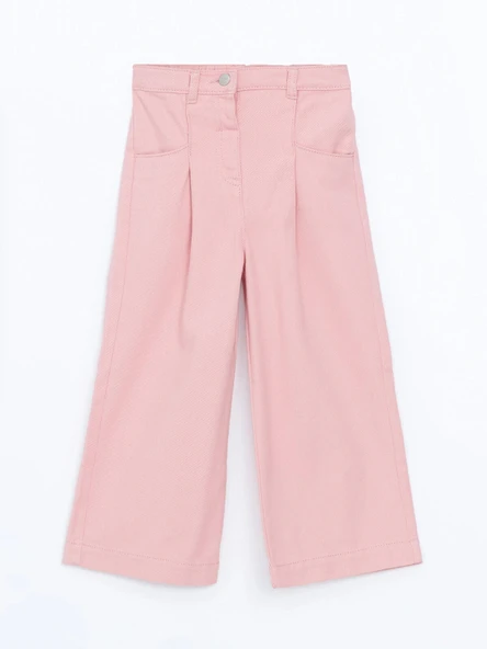 LCW Kids PEMBE Beli Lastikli Gabardin Kız Çocuk Pantolon ürün görseli 1