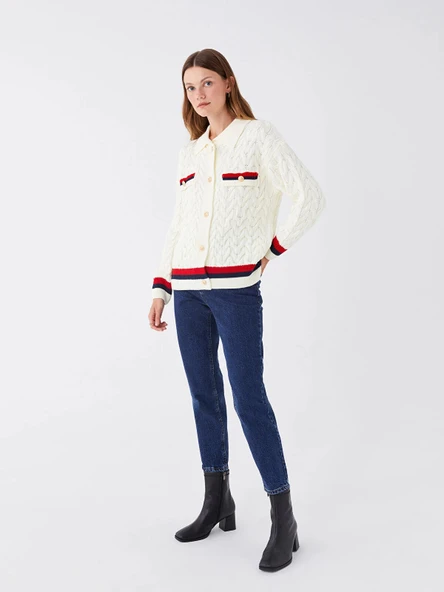 LCW Modest İNDİGO Mom Fit Kadın Jean Pantolon ürün görseli 1