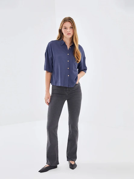 LCW Jeans GRİ Mars Flare Kadın Jean Pantolon ürün görseli 1