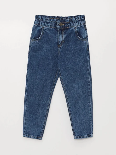 LCW Kids Mavi Paperbag Kız Çocuk Jean Pantolon ürün görseli 1