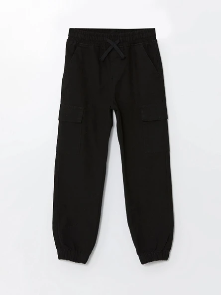 LCW Kids SİYAH Beli Lastikli Erkek Çocuk Jogger Pantolon ürün görseli 1
