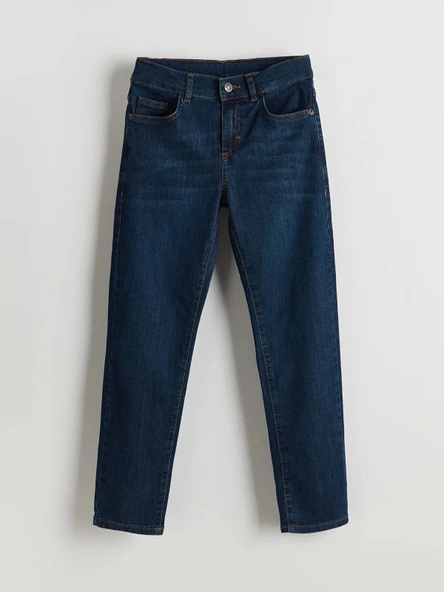 LCW Kids SİYAH Beli Ayarlanabilir Lastikli Erkek Çocuk Jean Pantolon ürün görseli 1