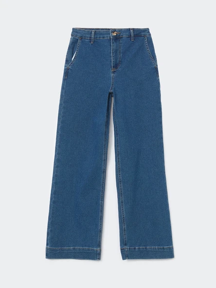 LCW Jeans İNDİGO Wideleg Kadın Jean Pantolon ürün görseli 1