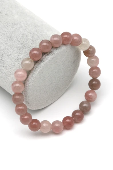 Madagaskar Pembe Kuavrs Doğal Taş Bileklik 8 mm Küre Kesim - BLK-2235 ürün görseli 1