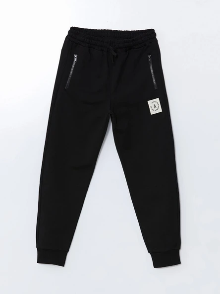 LCW Kids SİYAH Beli Lastikli Erkek Çocuk Jogger Eşofman Altı ürün görseli 1