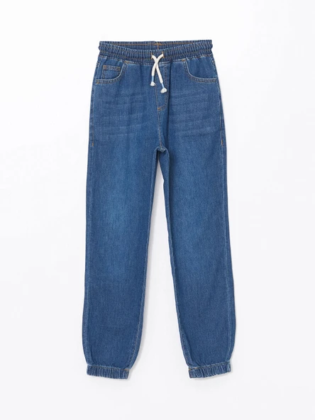LCW Kids İNDİGO Beli Lastikli Erkek Çocuk Jogger Jean Pantolon ürün görseli 1