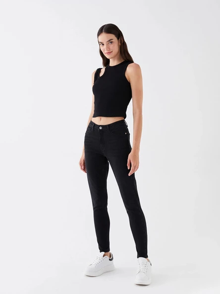 LCW Jeans SİYAH Normal Bel Mercury Skinny Fit Kadın Jean Pantolon ürün görseli 1