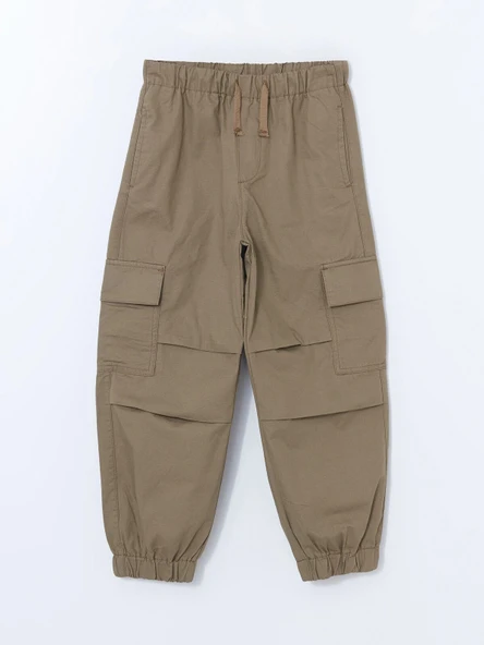 LCW Kids HAKİ Beli Lastikli Erkek Çocuk Kargo Jogger Pantolon ürün görseli 1
