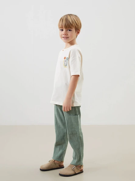LCW baby YEŞİL Basic Erkek Çocuk Kargo Pantolon - Resim 2