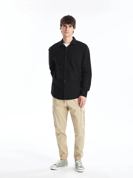 LCW Casual BEJ Standart Kalıp Gabardin Erkek Kargo Pantolon ürün görseli 1