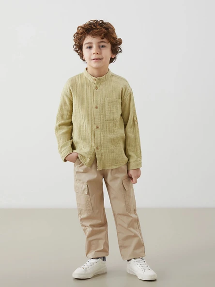 LCW Kids BEJ Beli Lastikli Erkek Çocuk Jogger Pantolon ürün görseli 1