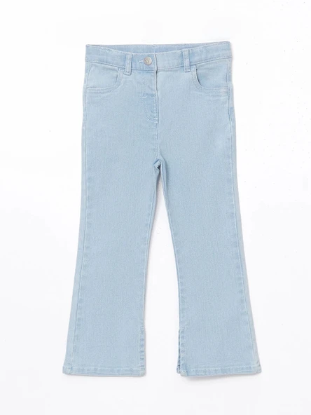 LCW Kids MAVİ Beli Lastikli Kız Çocuk Jean Pantolon ürün görseli 1