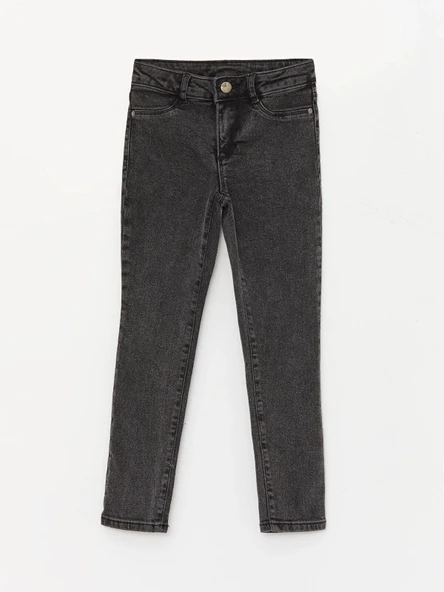 LCW Kids SİYAH Skinny Fit Kız Çocuk Jean Pantolon ürün görseli 1