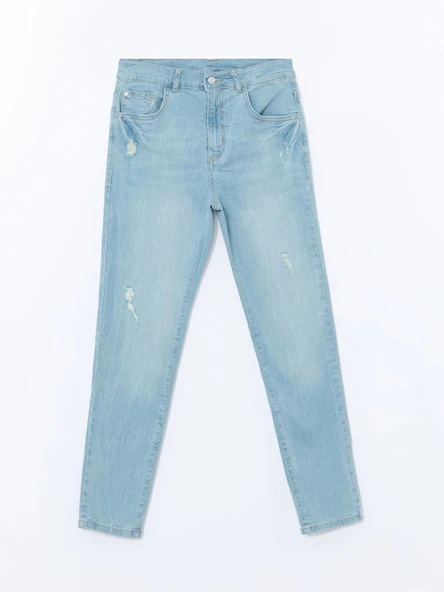 LCW Kids İNDİGO Beli Ayarlanabilir Lastikli Erkek Çocuk Jean Pantolon ürün görseli 1