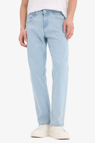 Defacto E1936 Mavi Sergio Regular Fit Normal Kalıp Normal Bel Boru Paça Jean Pantolon ürün görseli 1