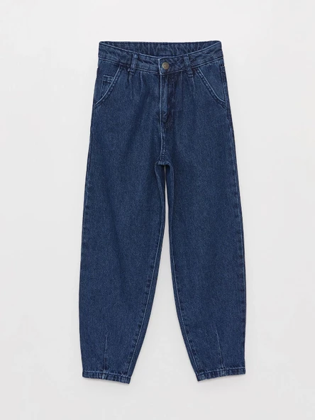 LCW Kids İNDİGO Mom Fit Kız Çocuk Jean Pantolon ürün görseli 1