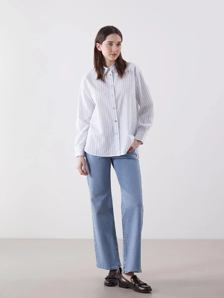 LCW Jeans Indigo Wideleg Kadın Jean Pantolon ürün görseli 1