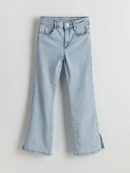 LCW Kids Mavi Beli Ayarlanabilir Lastikli Kız Çocuk Kargo Jean Pantolon ürün görseli 1
