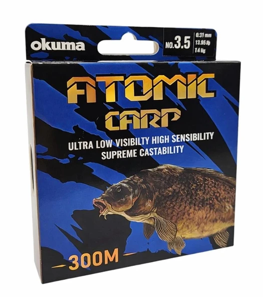 Okuma Atomic Carp Nylon Clear Color 300m Misina ürün görseli 1