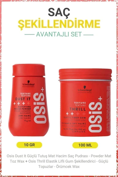 Osis Dust it 10g Mat Pudra+OSİS Thrill 100ml Lifli ürün görseli 1