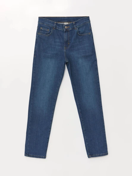 LCW Kids Indigo Beli Ayarlanabilir Lastikli Erkek Çocuk Jean Pantolon ürün görseli 1
