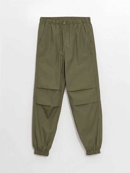 LCW Kids HAKİ Beli Lastikli Kız Çocuk Jogger Pantolon ürün görseli 1