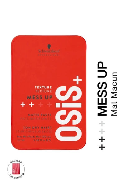 Osis Mess Up Mat Şekillendirici Gum Macun 100ml | Orta Tutuş Mat Görünüm Kolay Şekil Esnek Wax ürün görseli 1
