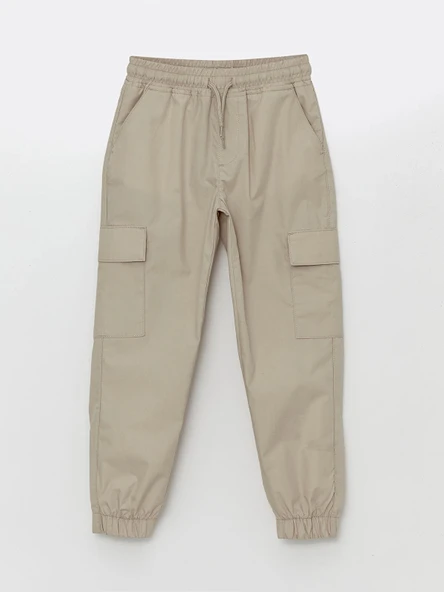 LCW Kids BEJ Beli Lastikli Erkek Çocuk Kargo Jogger Pantolon ürün görseli 1