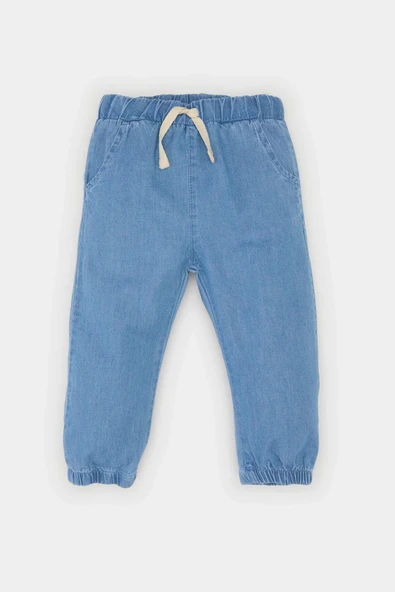 Defacto E6916 Mavi Erkek Bebek Beli Paçası Lastikli Jean Pantolon ürün görseli 1